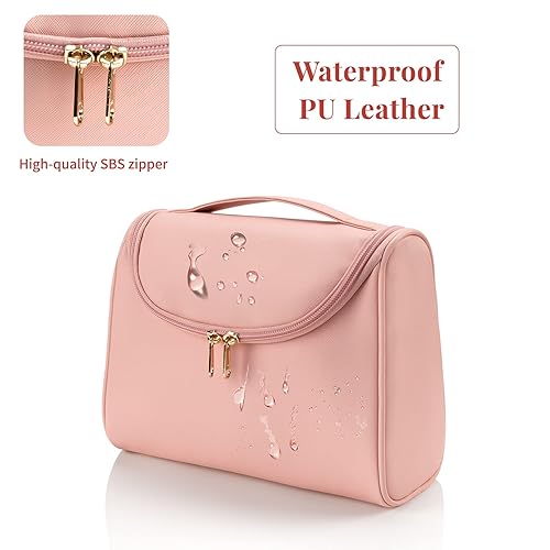 Miniatura 6 de Elegante estuche de maquillaje y aseo de viaje para mujer estuche organizador de brochas y maquillaje de gran capacidad y hecho de cuero vegano