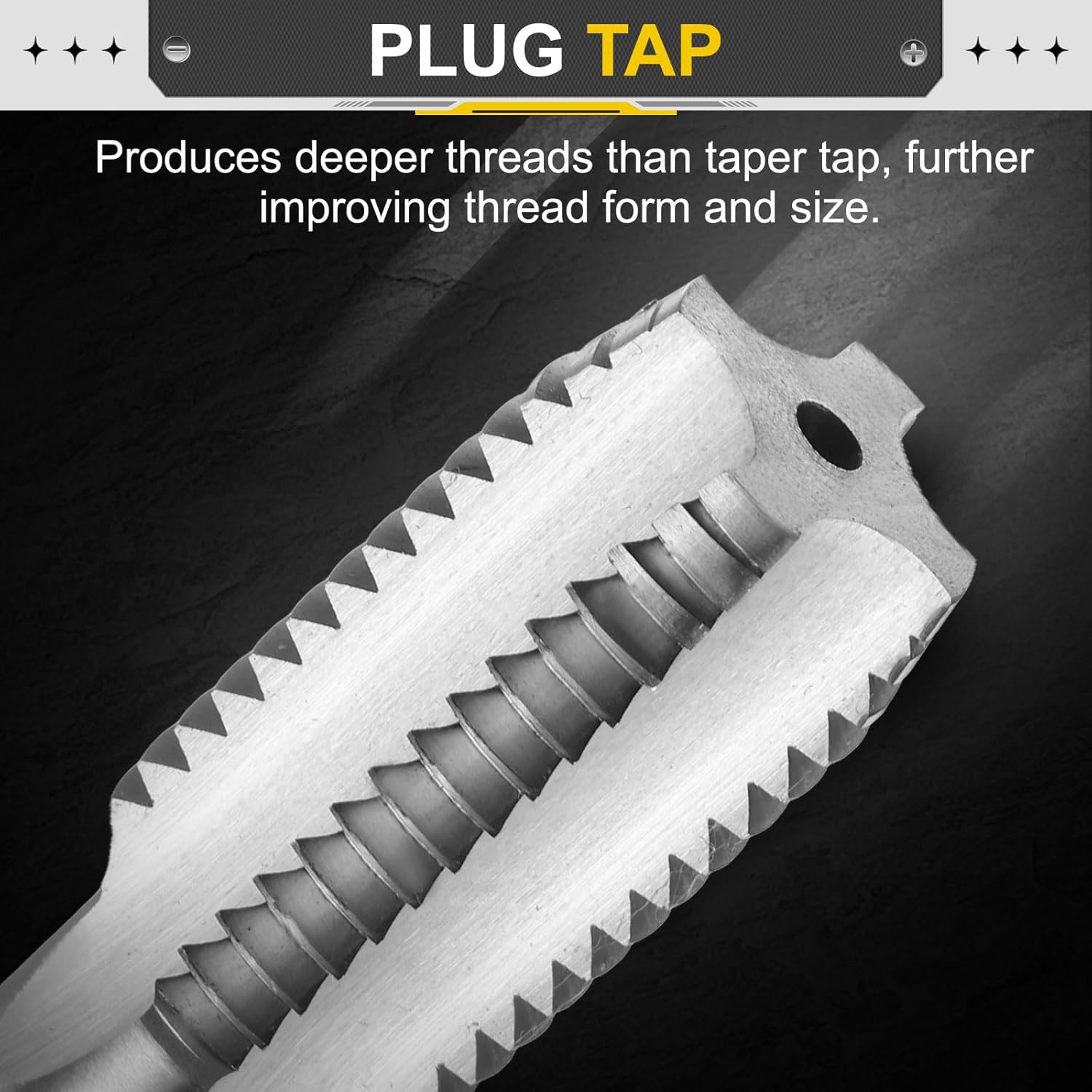 uxcell Hand Plug Tap 1"-8 UNC 2B Left Hand Thread Plug Style Taps Straight Flute Screw Tapping Threading Tool High Speed Steel HSS6542