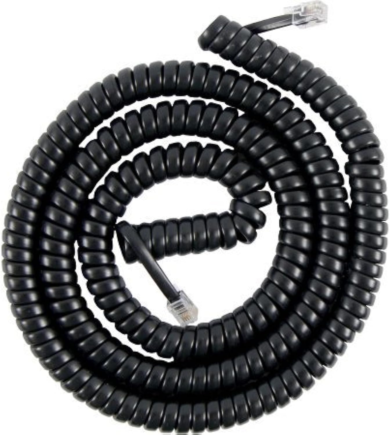 25' Feet Black Coiled Telephone Phone Handset Cable Cord by Bistras