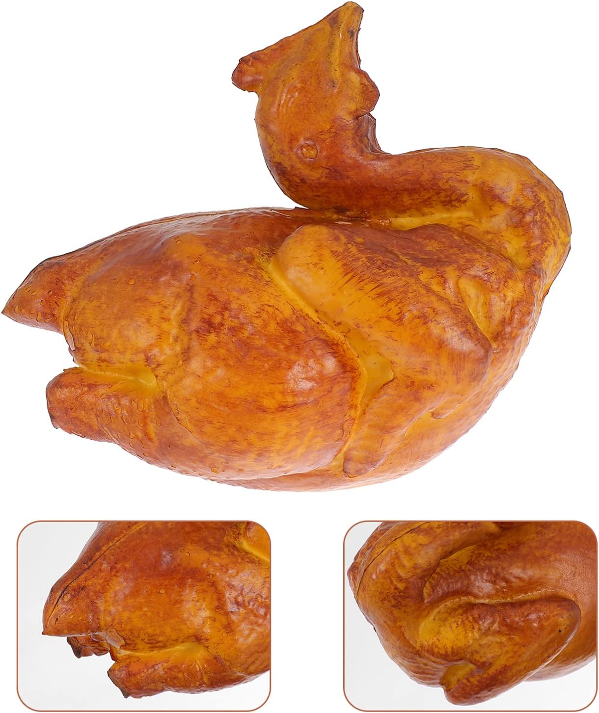 Hemoton Simulation Roast Chicken Model 7.87X6.29X5.11In Realistic Artificial Roast Decoration for Kitchen Play Food Educational Display and Home Party Prop