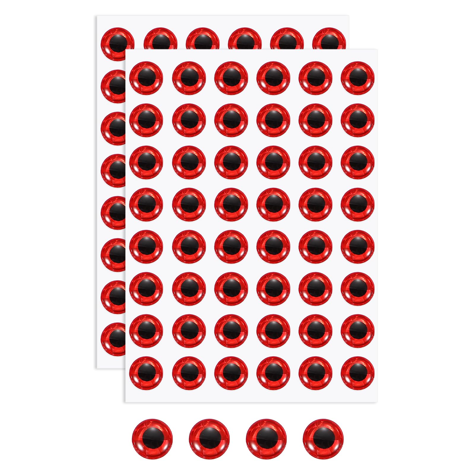 YELARXI Fish Eyes for Lures Making, 3D Eyes Fly Tying Materials Lures, Artificial Fishing Baits 10mm & 100 Pcs & Red -Fit for (Fish Bait/Fly Tying Streamers/Crafts)