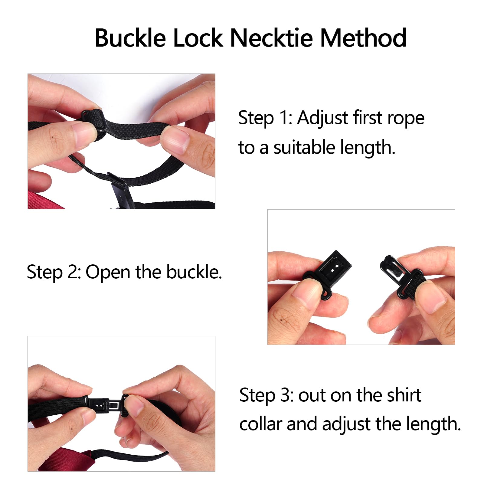Sucrain 3 corbatas preatadas ajustables para el cuello para bodas, graduaciones, uniformes escolares
