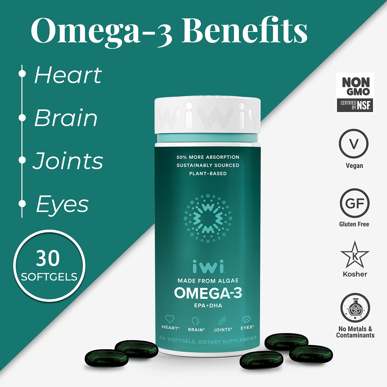 iwi Omega 3 Supports a Healthy Heart, Brain Development, Strong Bones