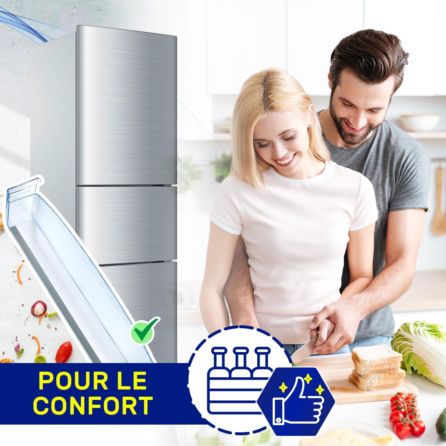 Balconnet Refrigerateur 455х80х115 mm avec le Code Original 00665519 665519 pour Bosch - Garantie de 10 Ans - MONTERAL