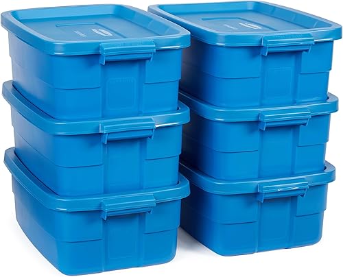 Miniatura 9 de Rubbermaid Roughneck - Bolsa de almacenamiento de 25 galones, paquete de 4, fabricada en EE. UU., color azul herencia, contenedores de