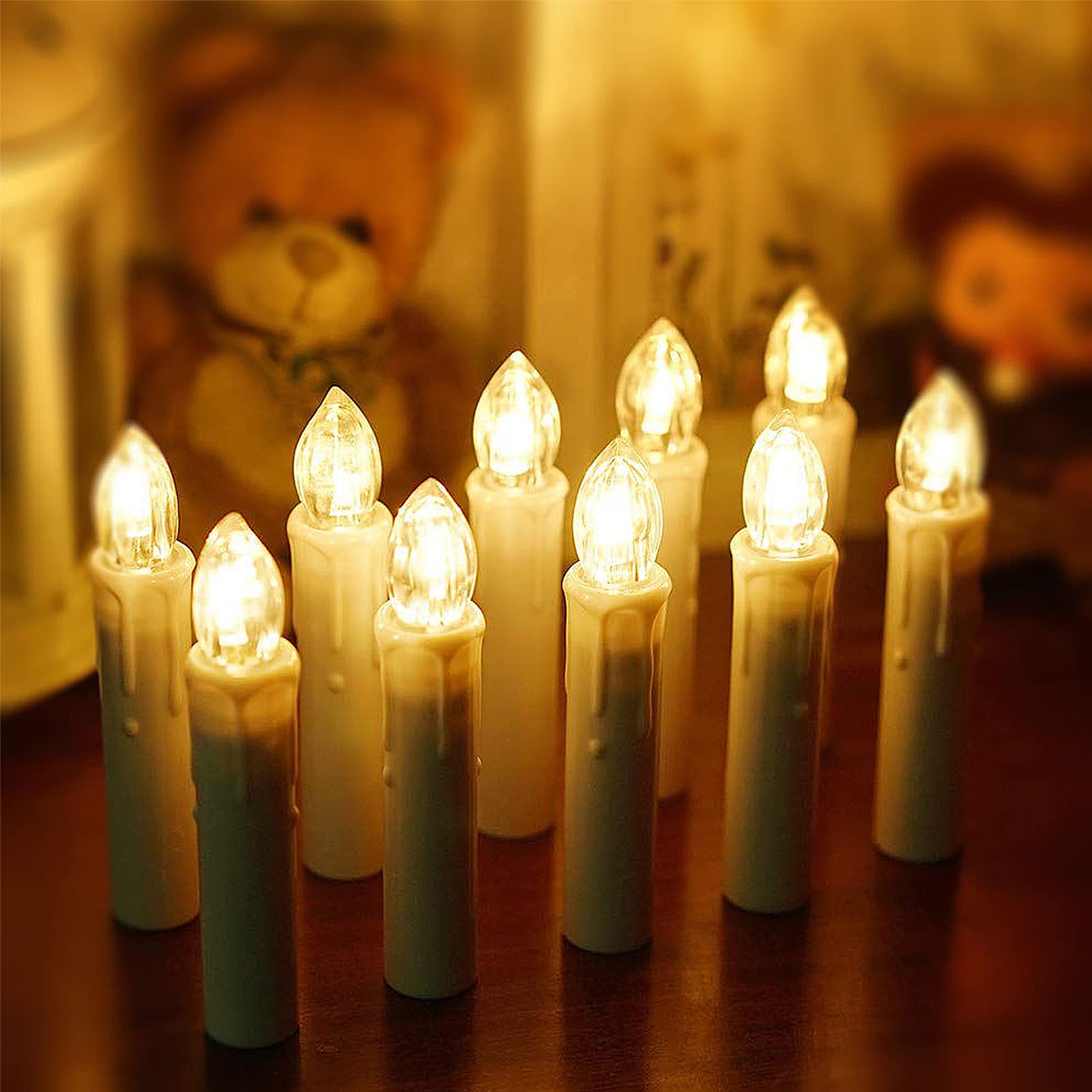 LARS360 40er-Set LED Weihnachtskerzen Warmweiß – Kabellos Mit Fernbedienung & Clips, Flammenlose Lichterkette Für Tannenbaum, Deko & Feiertage – Batteriebetrieben (AA)