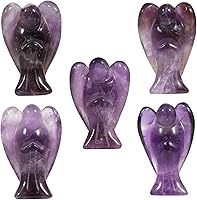 Vista 6 de mookaitedecor Set of 5 Assorted Crystal Angel Figurines, 1.5 inch Mini Guardian Angel Statue Carving Pocket Stone Sculpture for Home Room Office