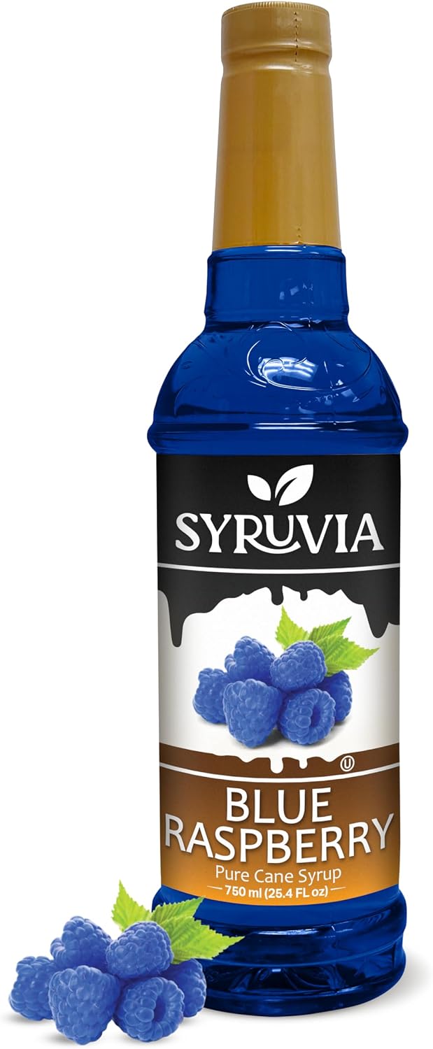 Simps Blue Raspberry Syrup Syruvia Blue Raspberry Syrup (25.4 fl oz) - Kosher, Gluten-Free, and ...
