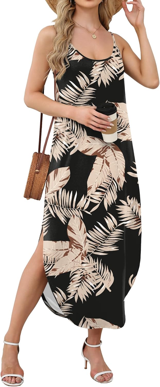 WIHOLL Women's Maxi Dresses for Women Casual Long Summer Sun Dresses 2026 Spaghetti Strap Hawaiian Vacation Outfits for Women - Image 3