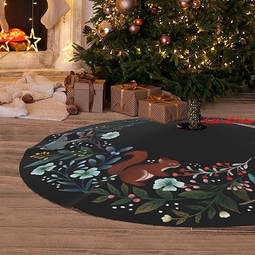 Miniatura 6 de Falda de árbol de Navidad con corona de bosque de 36 pulgadas para Navidad, vacaciones, Año Nuevo, fiesta, círculo, decoración de árbol