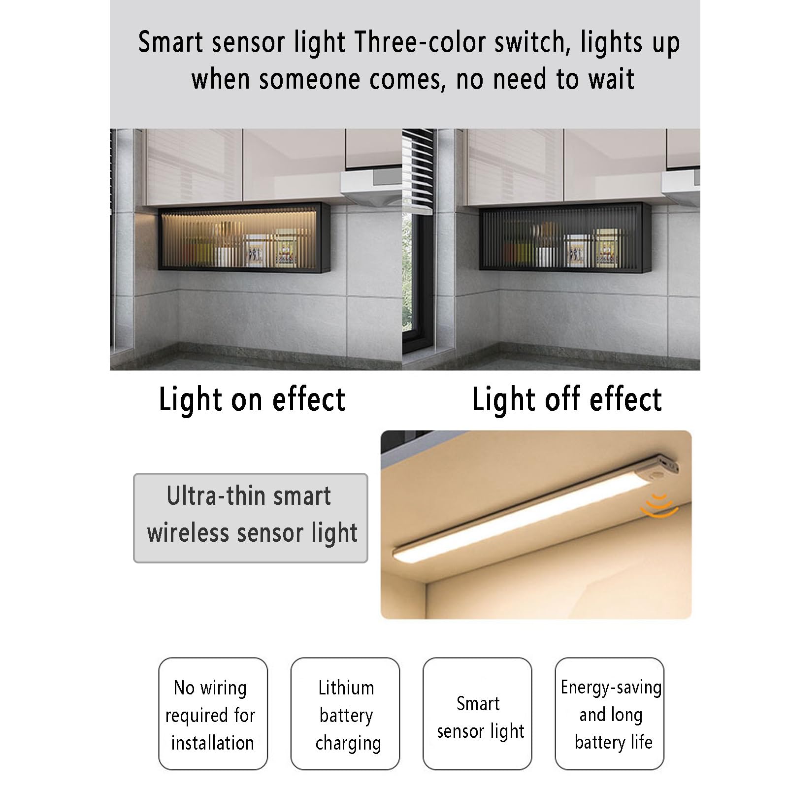 Vetrina da parete con ante e illuminazione, installazione senza trapano per cucina, bagno e sala da pranzo