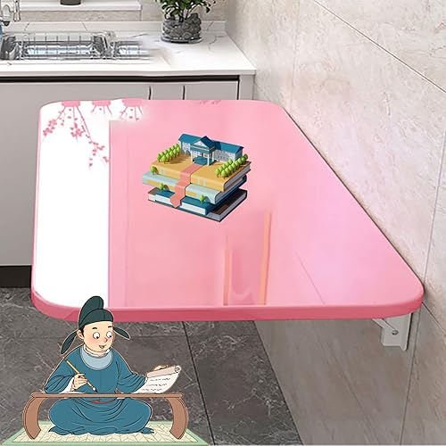 Miniatura 9 de Mesa plegable de hojas colgantes para montar en la pared, mesa plegable de hojas colgantes montada en la pared, mesa plegable resistente para Negro