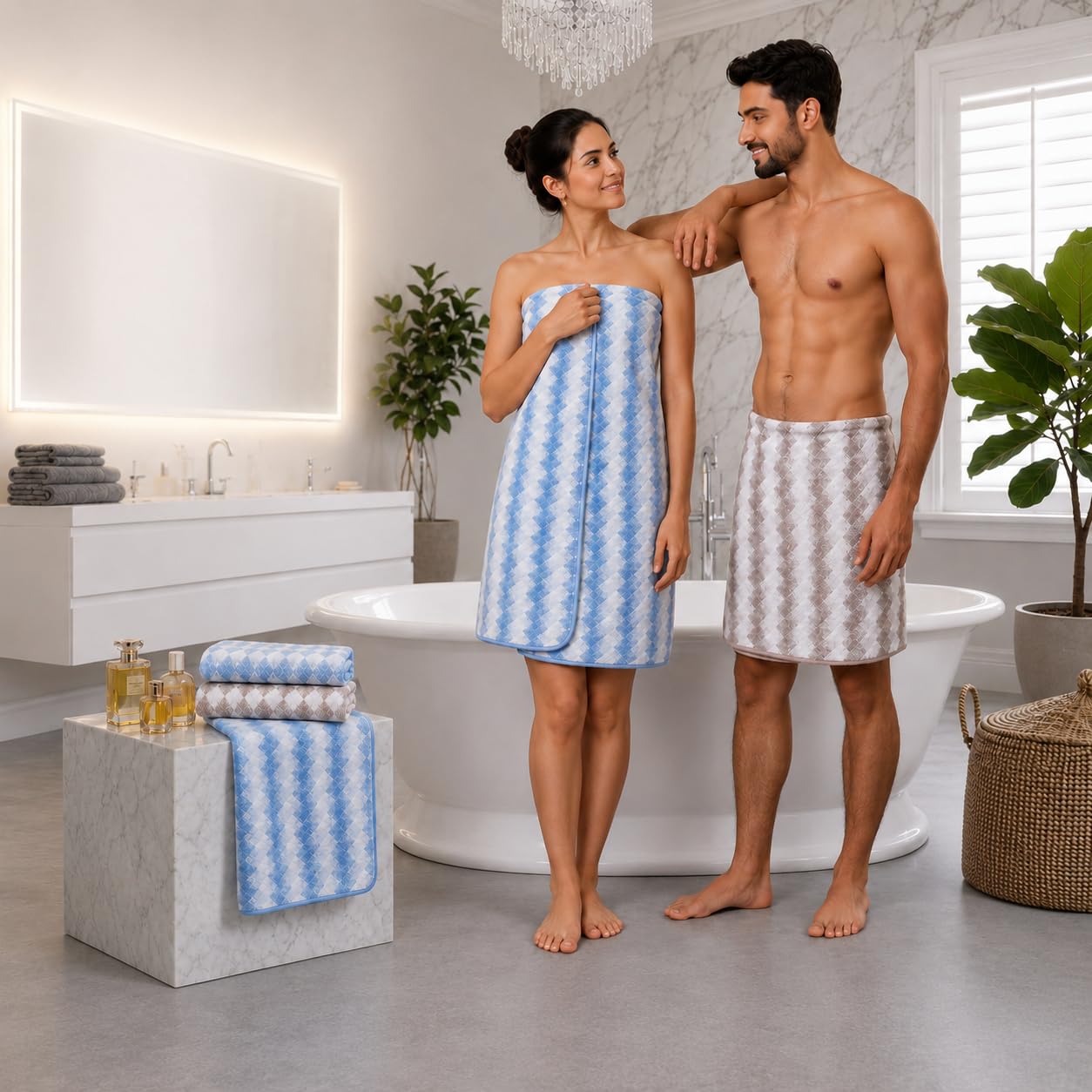 visoka tex microfiber bath towels pack of 2, super soft absorbent fleece towels 60x30 inches, quick dry lightweight full size bath towels gray pink