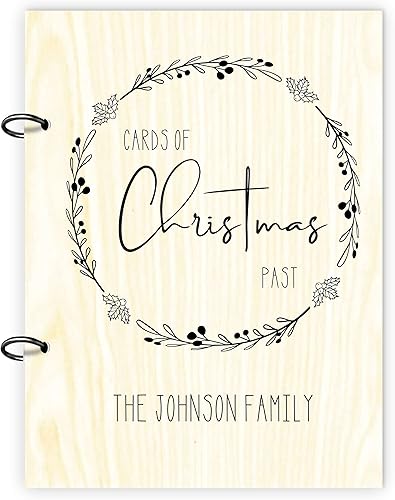 Holiday Card Organizer  Wood Card Keeper  Christmas Greeting Card Holder  Personalized Gift