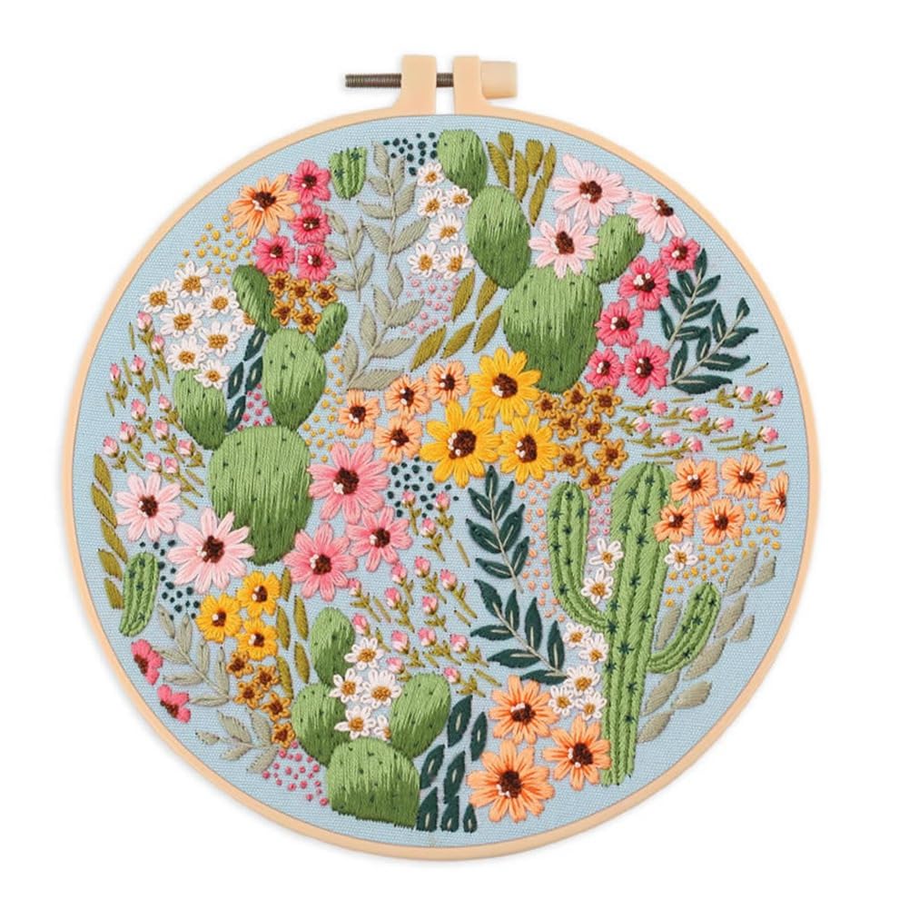 CTRLZS Craft Your Floral Masterpiece with Our Embroidery Kit for Beginners and Fans - Needles and Threads Included(C)