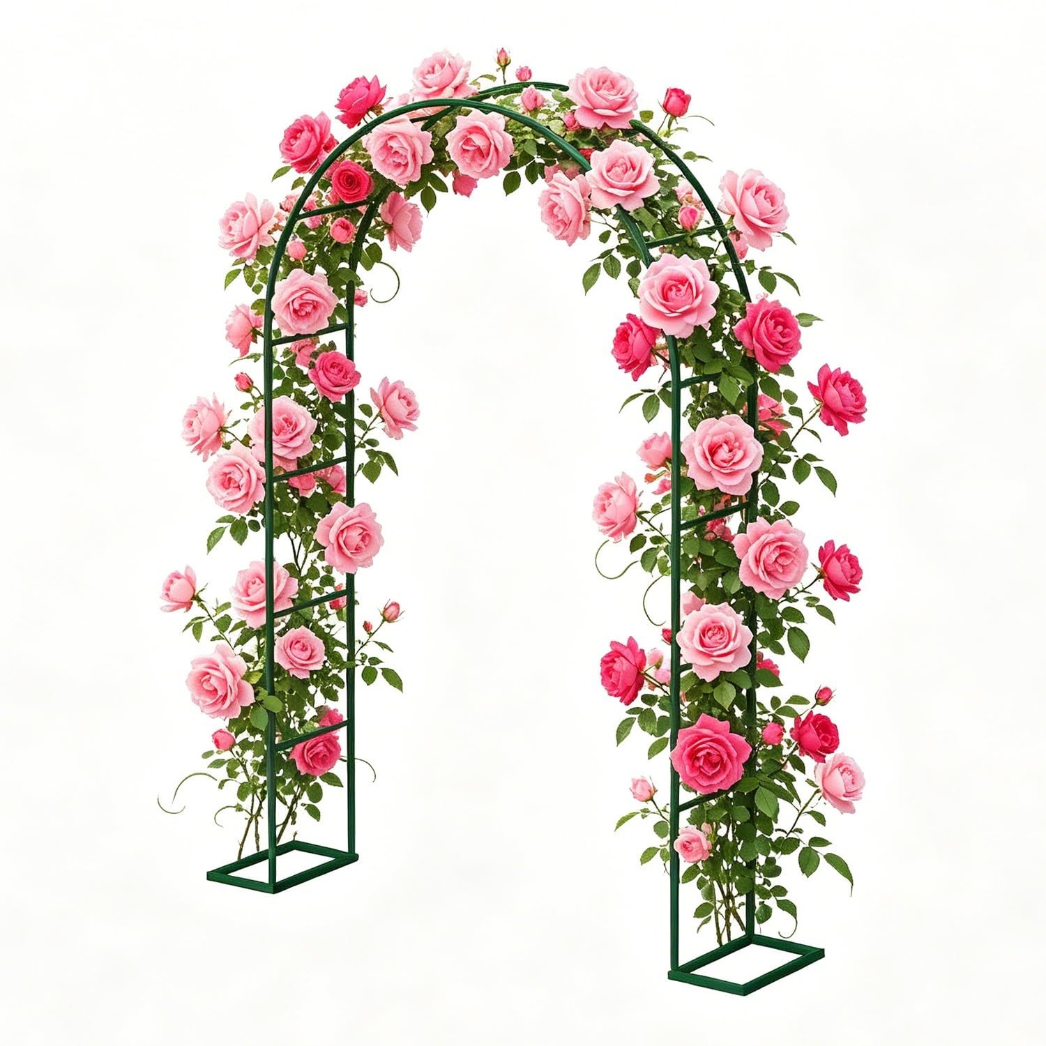Pérgola para rosas impermeable y enrejado de jardín con soporte estable de base