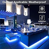 Vista 7 de MIHEAL Tira de luces LED solares para exteriores, 32.8 pies, 560 LED, tira LED de luz azul con 8 modos de iluminación IP67 impermeable 2835 SMD
