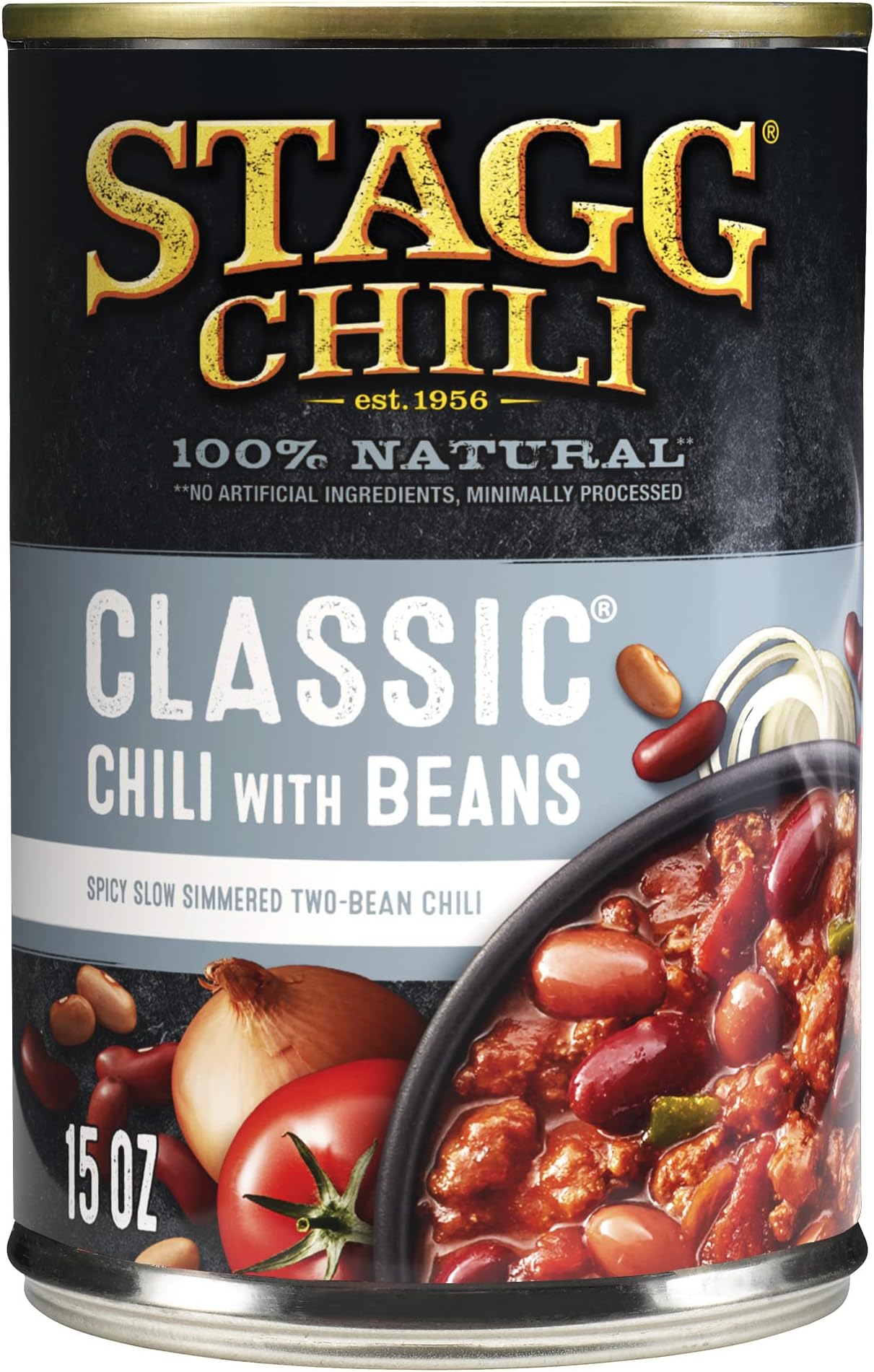 STAGG Classic Chili With Beans, Canned Chili, 15 oz, Pack of 12