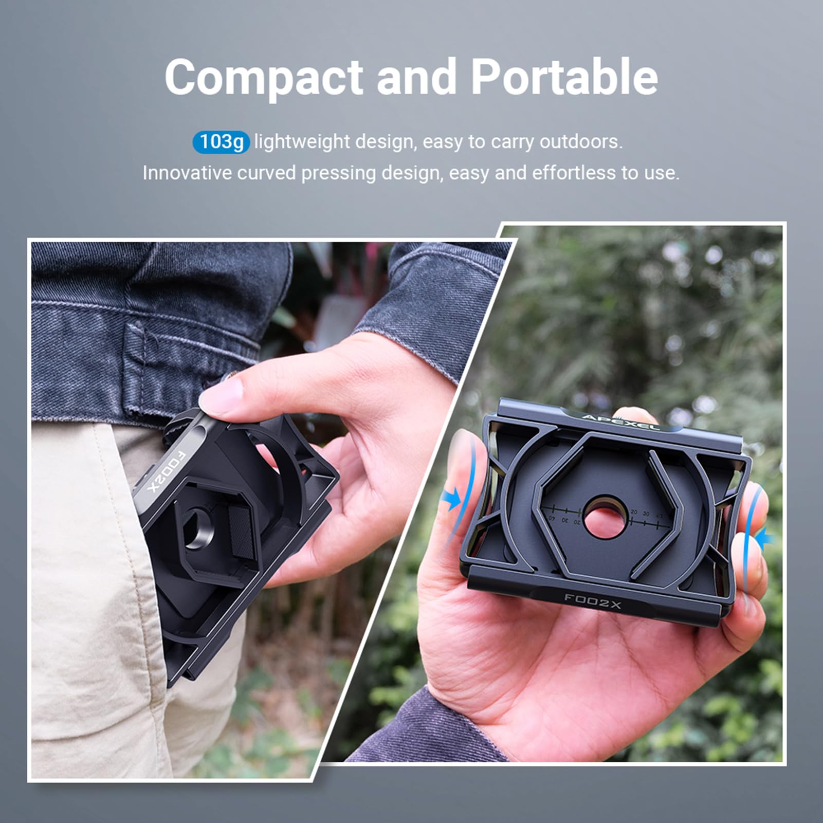 APL-F002X - Adaptador de teléfono para telescopio, soporte giratorio para teléfono para microscopio monocular, adaptador de fotos binoculares, adaptador de Digiscoping para smartphone
