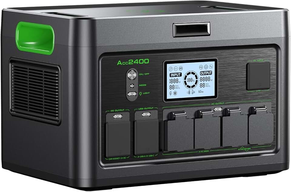 2400W Portable Power Station 1843.2Wh Solar Generator Home Power Backup