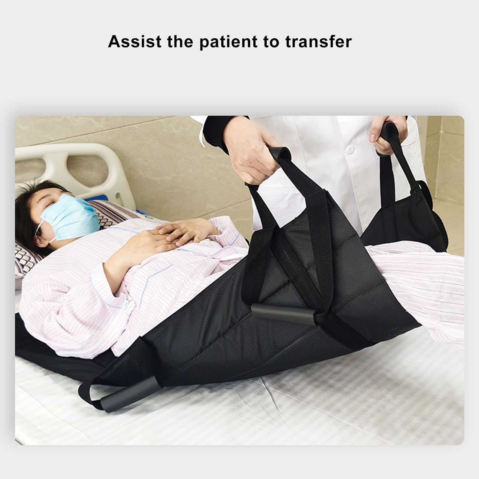 Almohadilla de posicionamiento para cama, sábana de tela Oxford lavable y reutilizable para traslado de pacientes con asas, sábanas para traslado de camas de hospital para girar