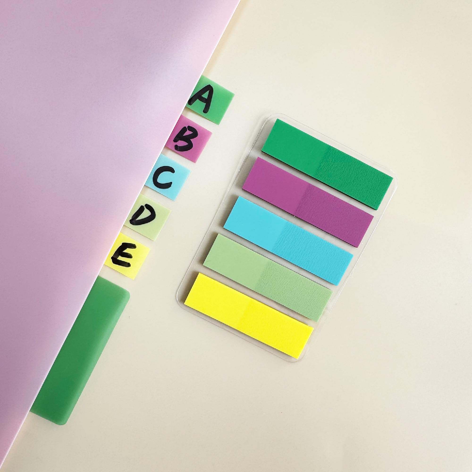 ELII 500 Stück Haftindex-Tabs, 21 Sets, bunte Buchreiter für Notizbücher, Seitenreiter für Ordner, Seitenmarkierungen, Notizbuch-Tabs