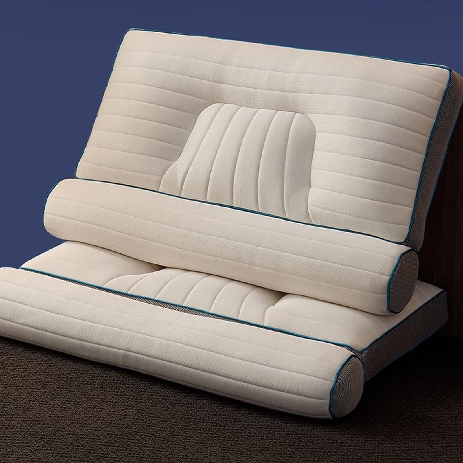 Almohada Ortopédica De Tracción Inversa Que Protege La Vértebra Cervical Y Ayuda A Dormir. Almohada Lavable A Máquina 48 * 74cm