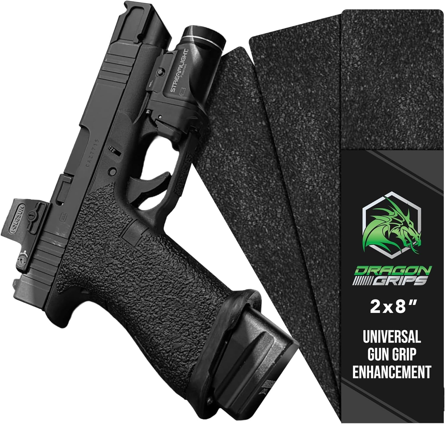 Dragon Grips Universal Gun Grip Tape, Non-Slip Black Rubber Grip Tape, Enhanced Grip for Increased Accuracy, Made in USA
