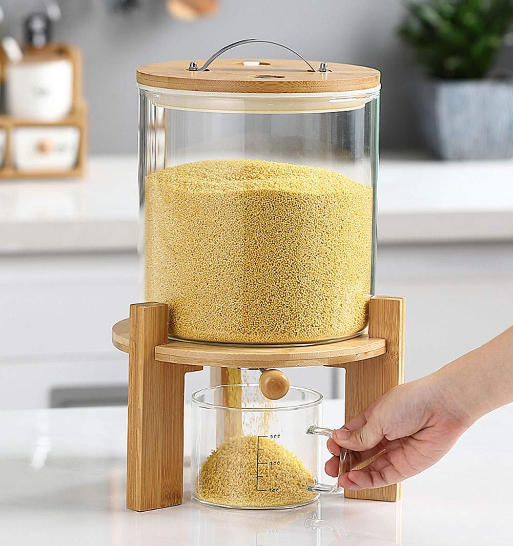 Vorratsbehälter Küche, 5L/8L, Vorratsdosen Luftdicht, Glas Müslispender Reisbehälter Mehlbehälter Lebensmittel Aufbewahrungsbox mit Deckeln, Versiegelt Feuchtigkeitsbeständig 5L