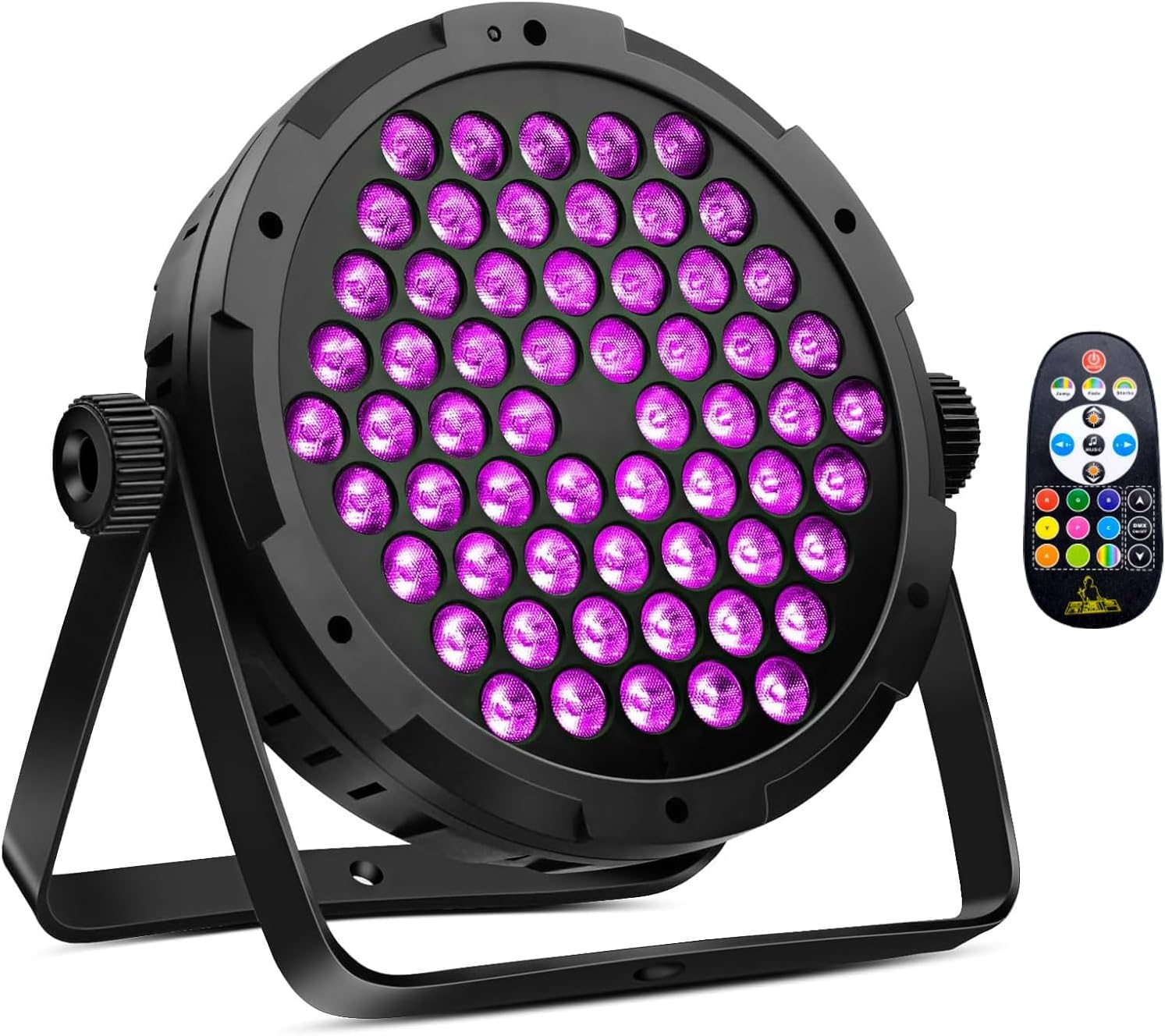 Stage Lights, 60 LED Parlight, RGB Stage Lighting, Disco Light with Remote Control, Support DMX, High Brightness, Voice Activated, Multi-Color Changing, For Stage/Performance/Party/Karaoke