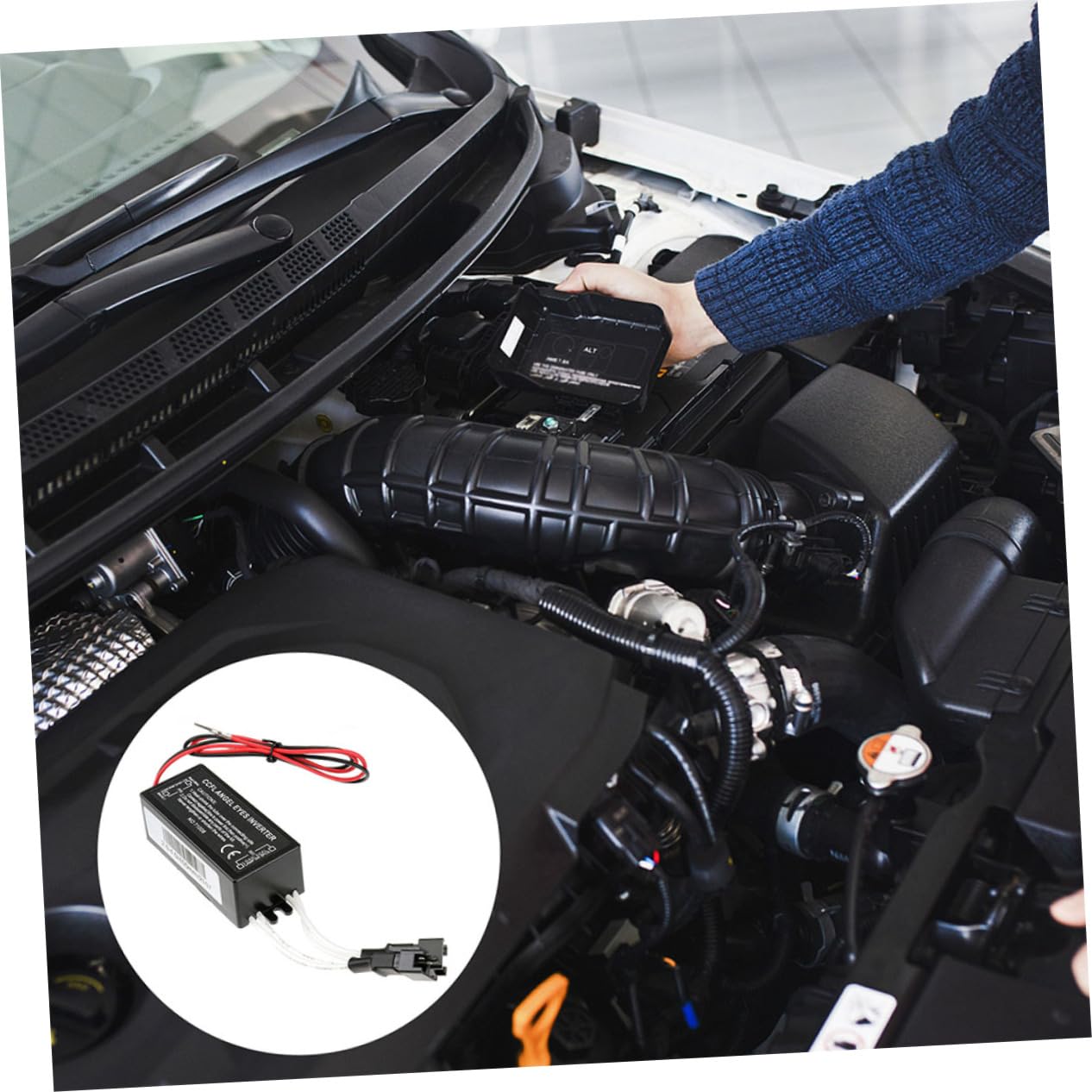 Inversor de Corriente para Coche 12 V Negro, 2 Piezas