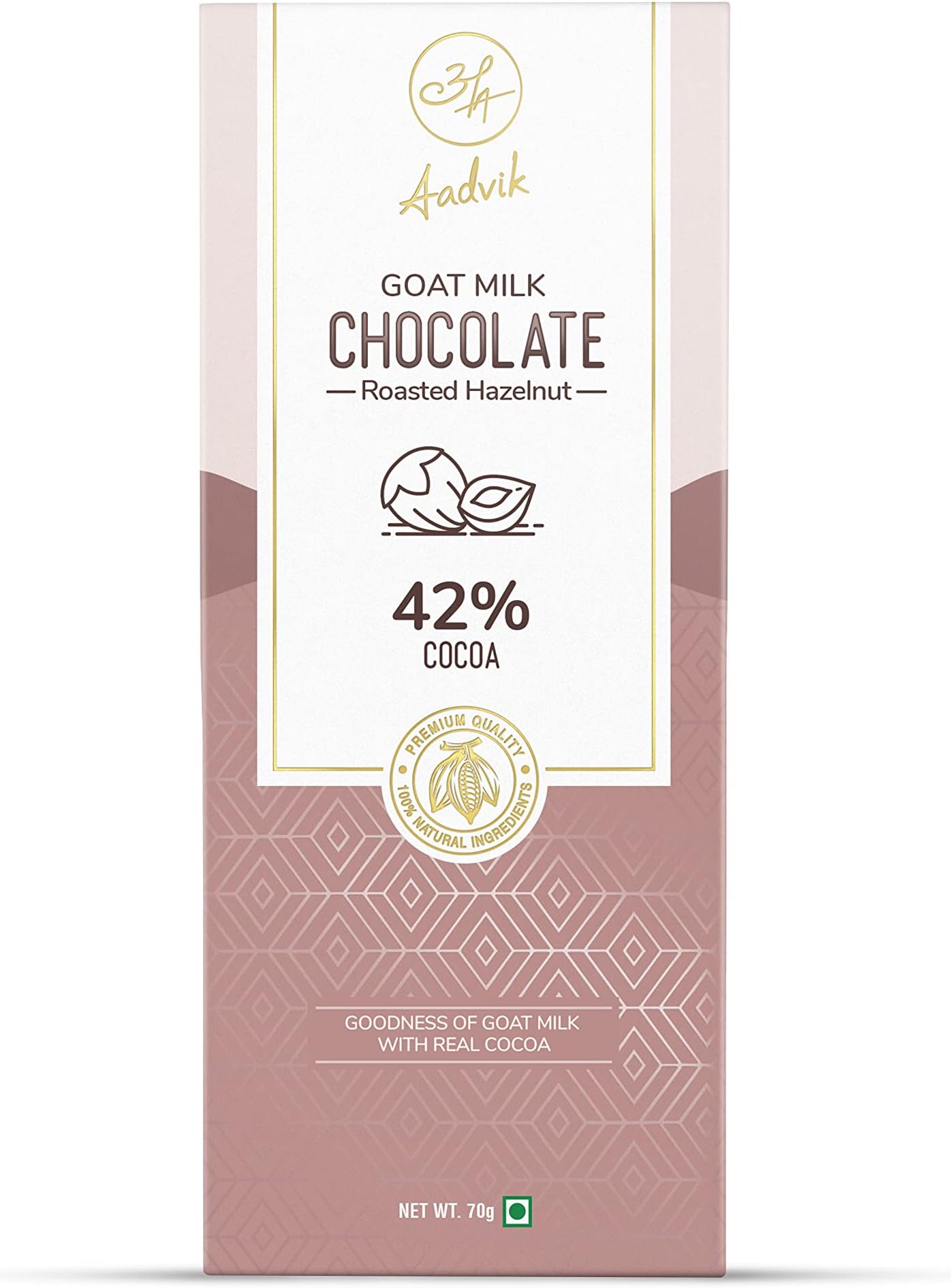 Goat Milk Chocolate | Roasted Hazelnut | 70gms | 100% Natural & Premium Ingredients