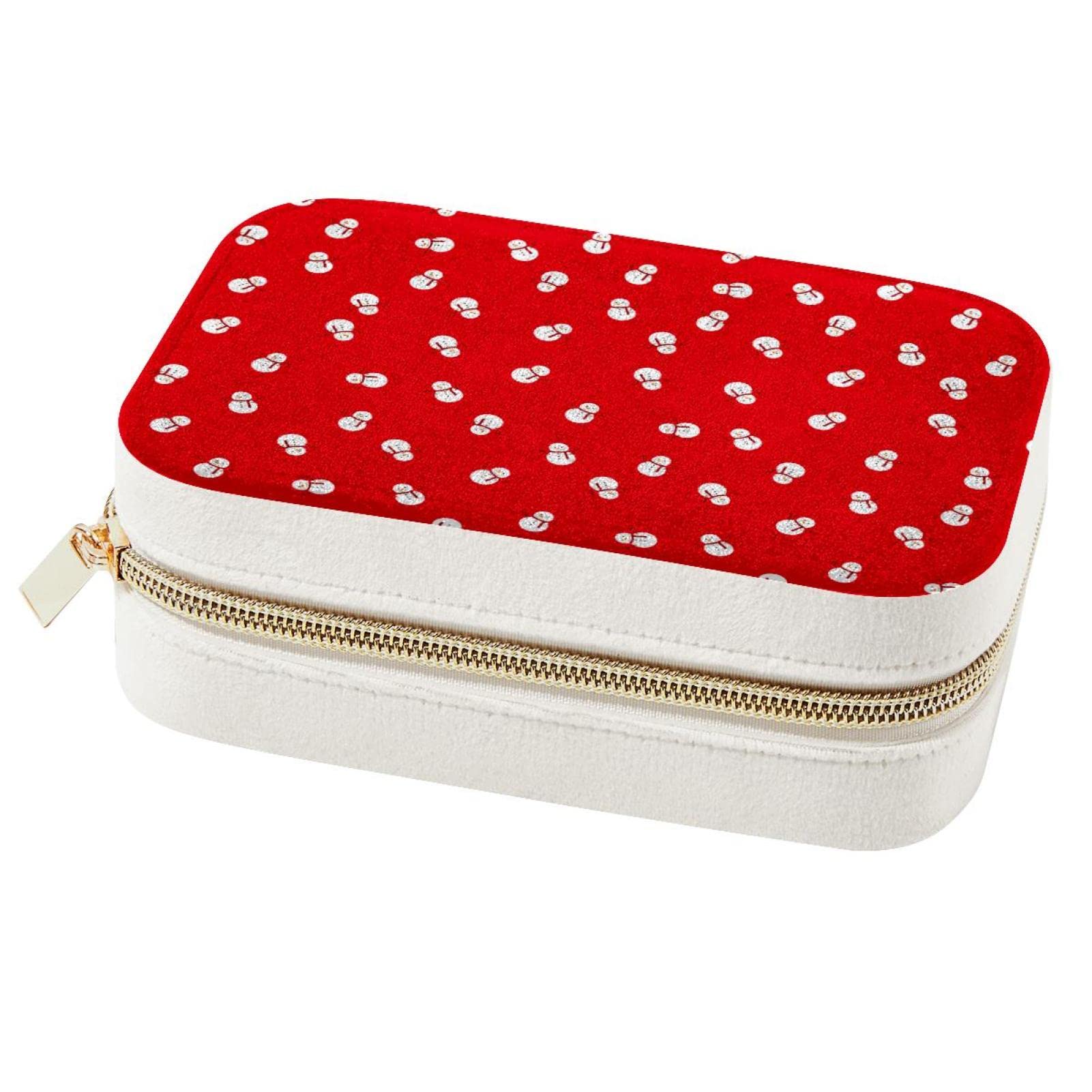 Boîte à bijoux de voyage bonhomme de neige, cadeau femmes filles