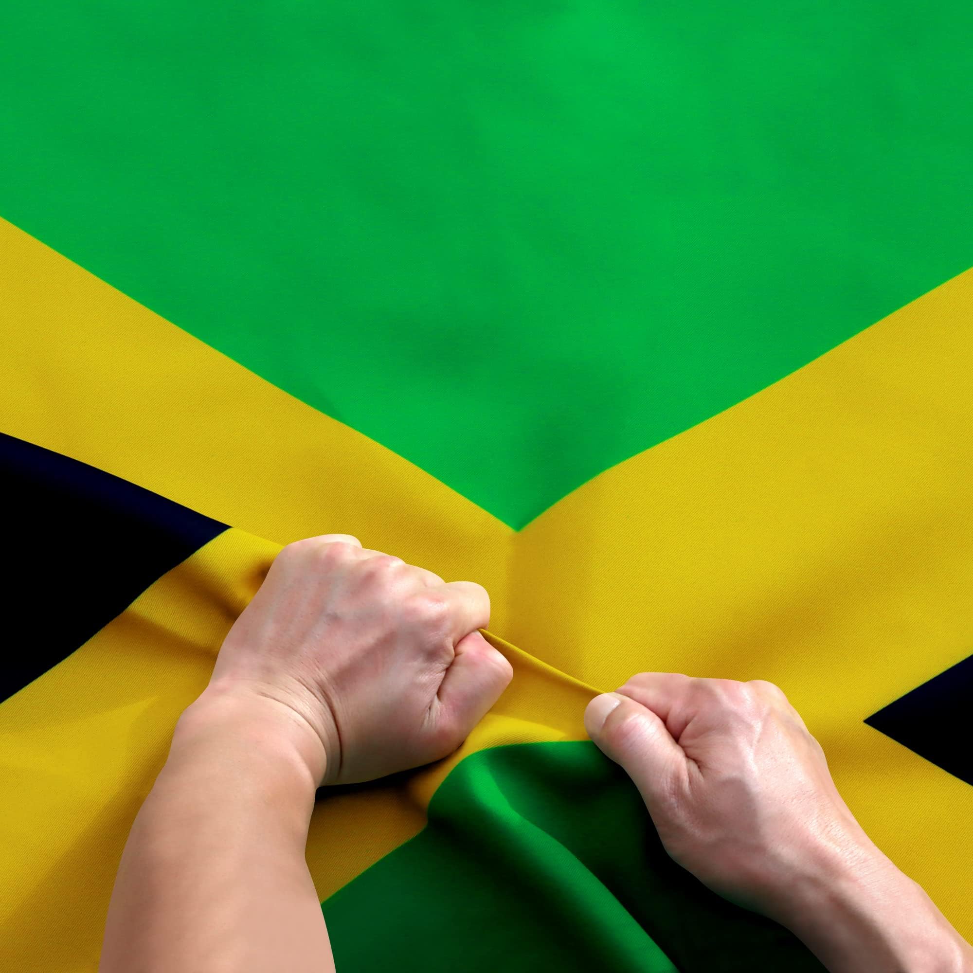 Bandera De Jamaica Gigante 5 X 3 Pies – 100% Poliéster Con Ojales (Caribe, Taiwán)