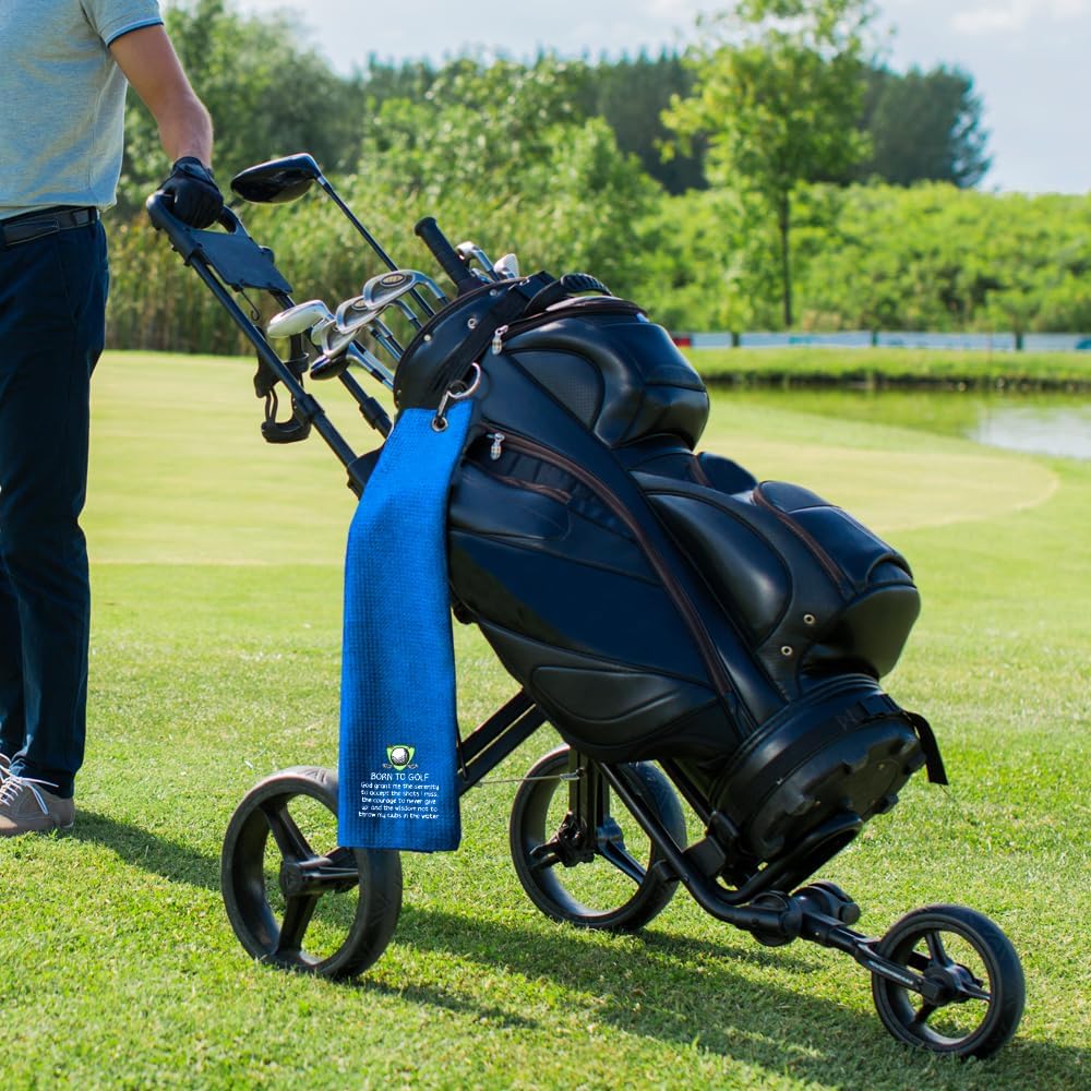 Born to Golf Embroidered Towel - Funny Golf Towel with Clip, Accessory for Men & Women, Birthday Gift for Golfer - Image 5