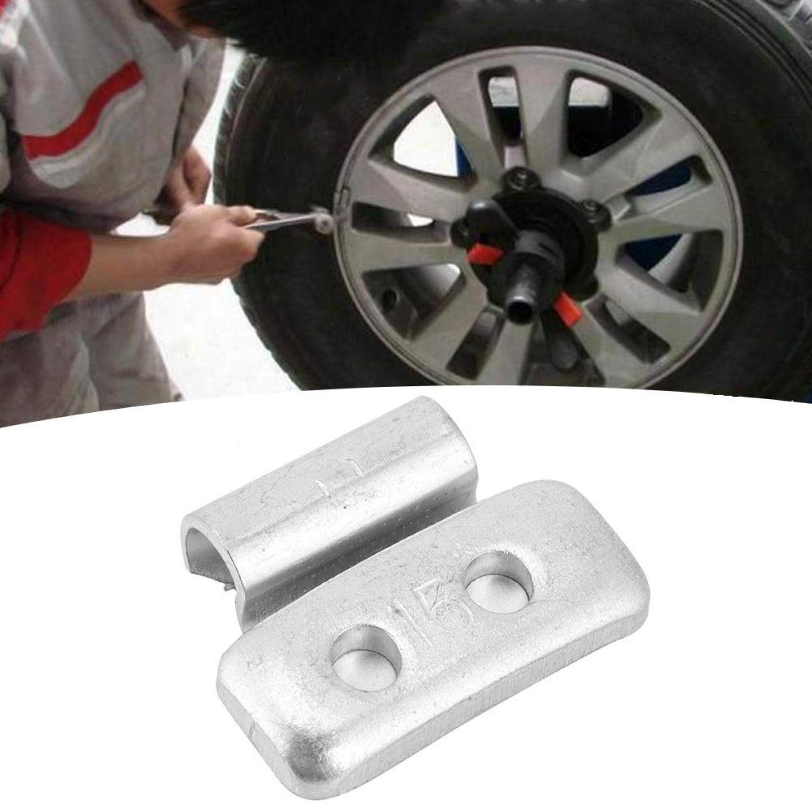 Pesi per equilibratura Ruote Pneumatici, 1 Confezione da 15 g/0,53 Once 100 Pezzi Peso Ruota Stile P Contrappeso a Clip in Lega di Alluminio per Ruote in Acciaio per autovetture e autocarri Leggeri