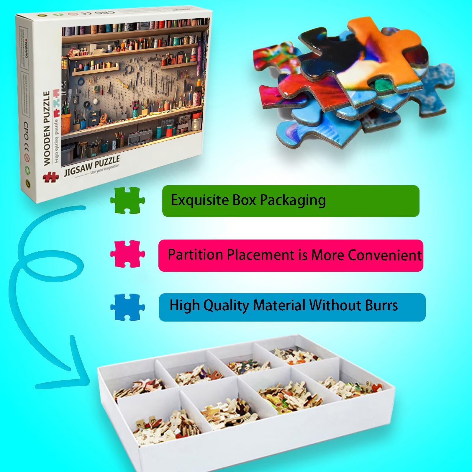 Puzzle 6000 sztuk kolor, drewniane puzzle dla dorosłych, niemożliwe klasyczne narzędzie do układania, gra zręcznościowa dla całej rodziny, kolorowa gra układankowa, dekoracja i prezent 179,5 x 105,5