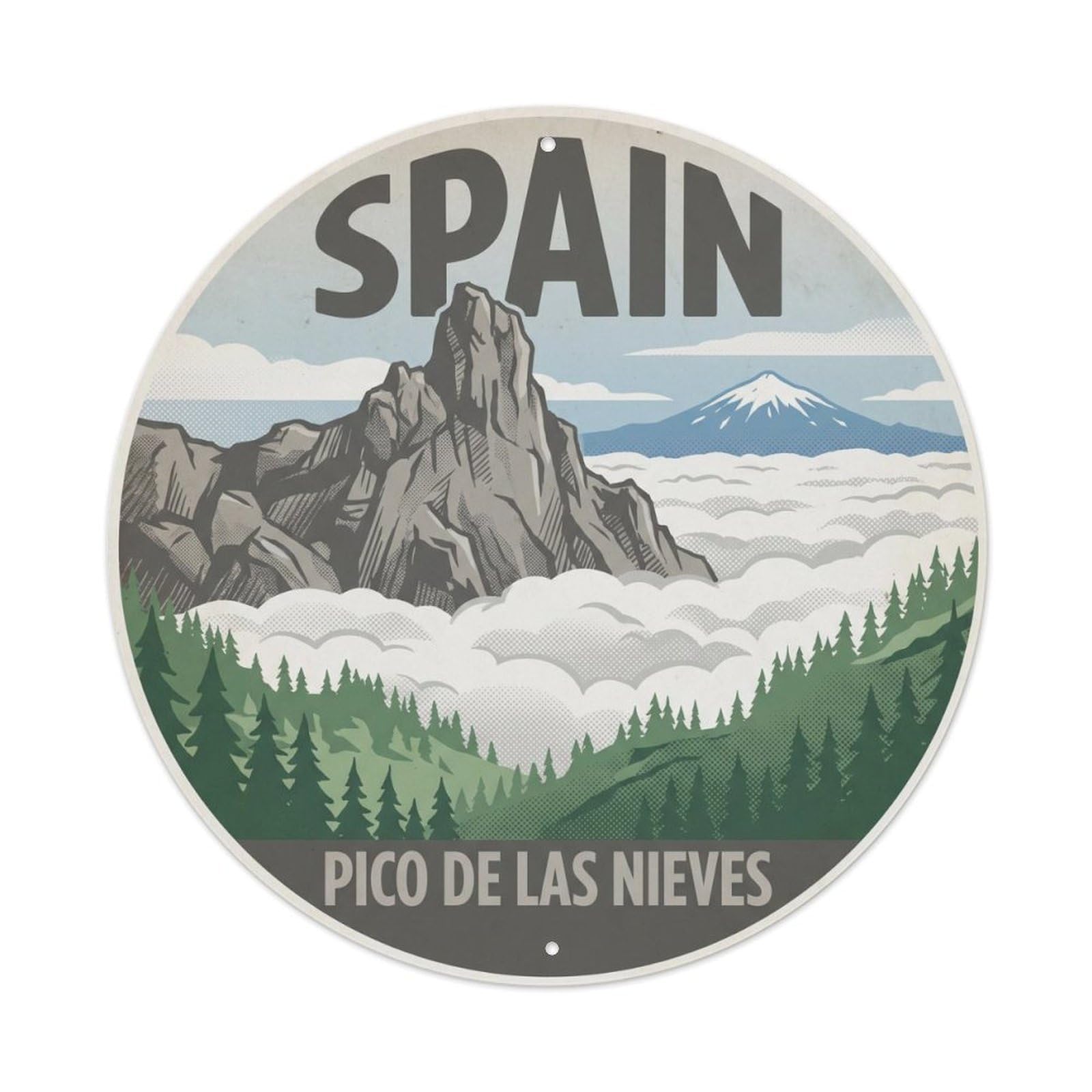 Gran Canaria Pico De Las Nieves Spain Landmark Travel Metal Tin Sign
