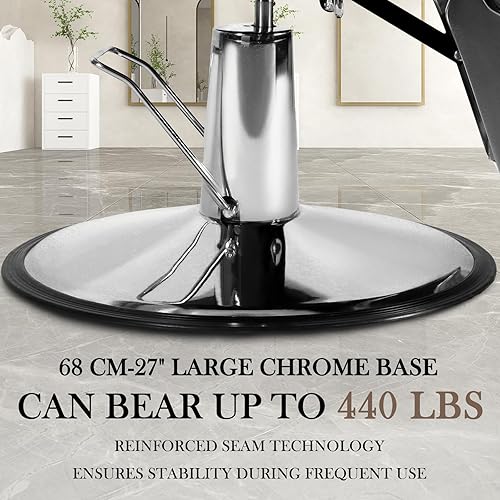 Miniatura 25 de Silla de peluquería vintage, silla de peluquería reclinable con reposacabezas extraíble, champú giratorio 360 grados para salón de belleza, spa