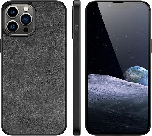 Miniatura 2 de SALAWAT Compatible con iPhone 13 Pro, delgada de piel sintética vintage a prueba de golpes, funda ligera de poliuretano termoplástico suave de alta
