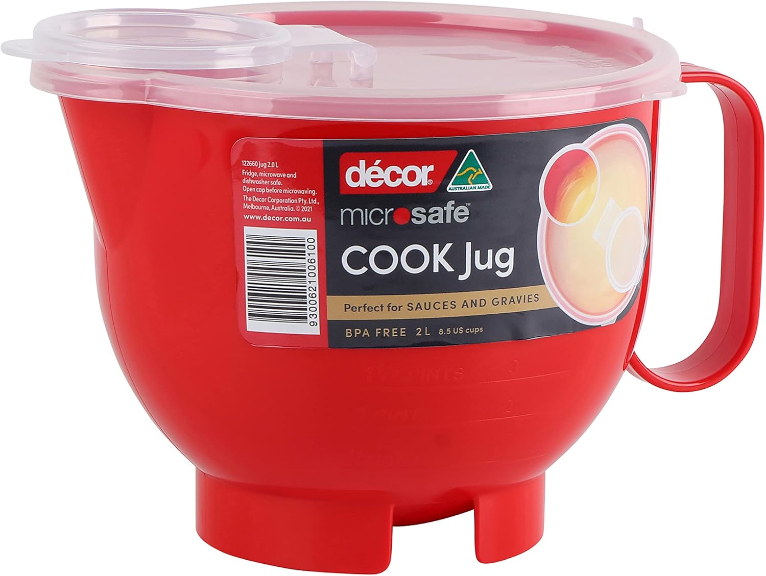 Décor 2L Microsafe Jug BPA Free Microwave Cookware