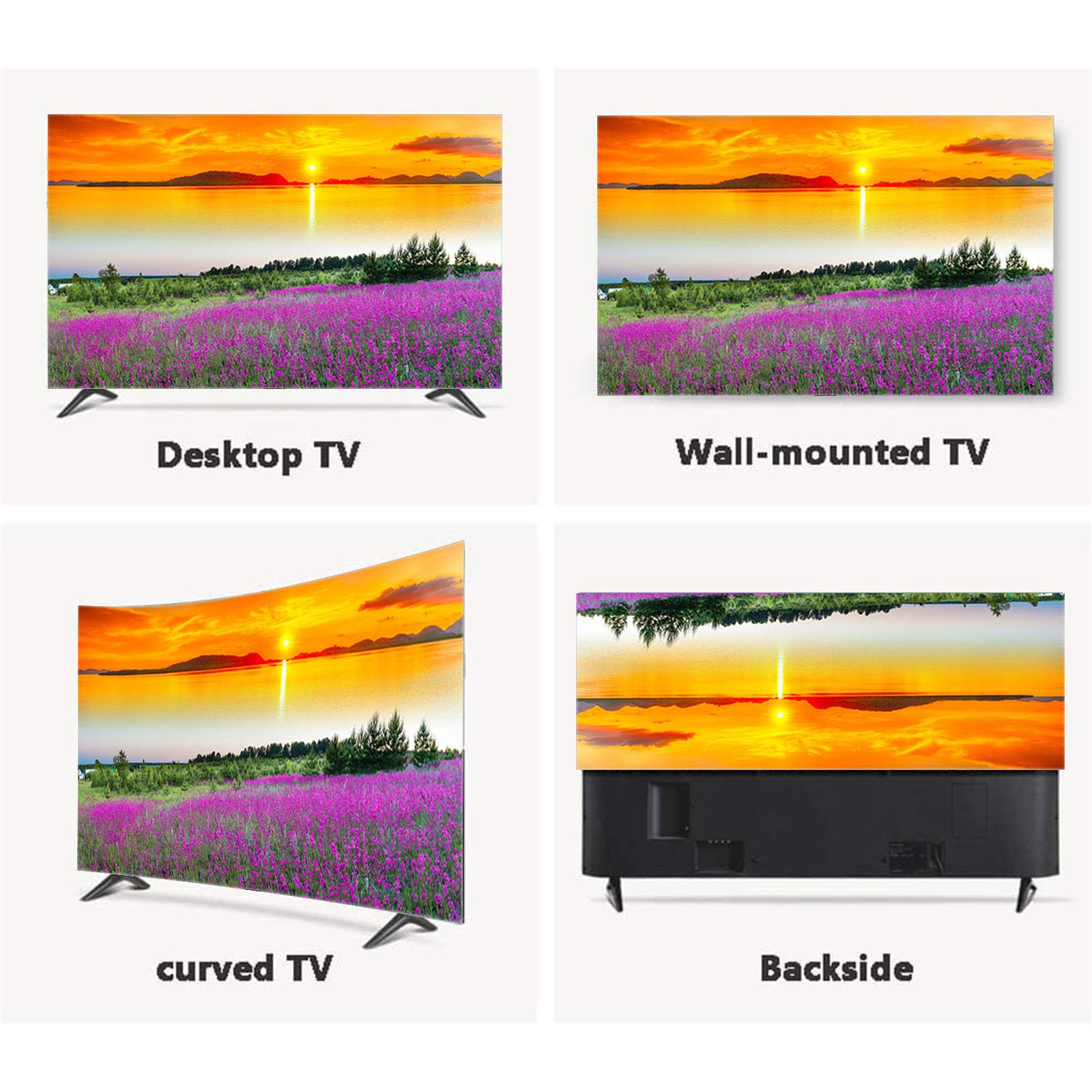 Housse TV Anti-Poussière Tissu Élastique Protection Écran 32-80 Pouces 75 Pouces