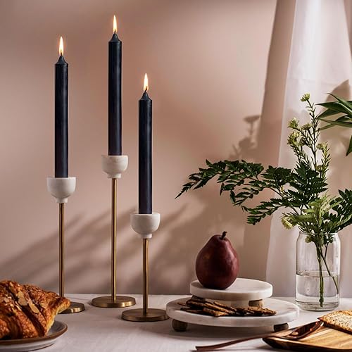 Miniatura 3 de Juego de 4 velas cónicas negras de 8 pulgadas, candelabros altos, sin goteo y sin humo, velas de cena en casa, fiesta, boda, Halloween, velas de