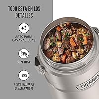 Vista 3 de THERMOS Stainless King Tarro de alimentos aislado al vacío con 2 insertos de contenedor de almacenamiento, 47 onzas, acero inoxidable mate