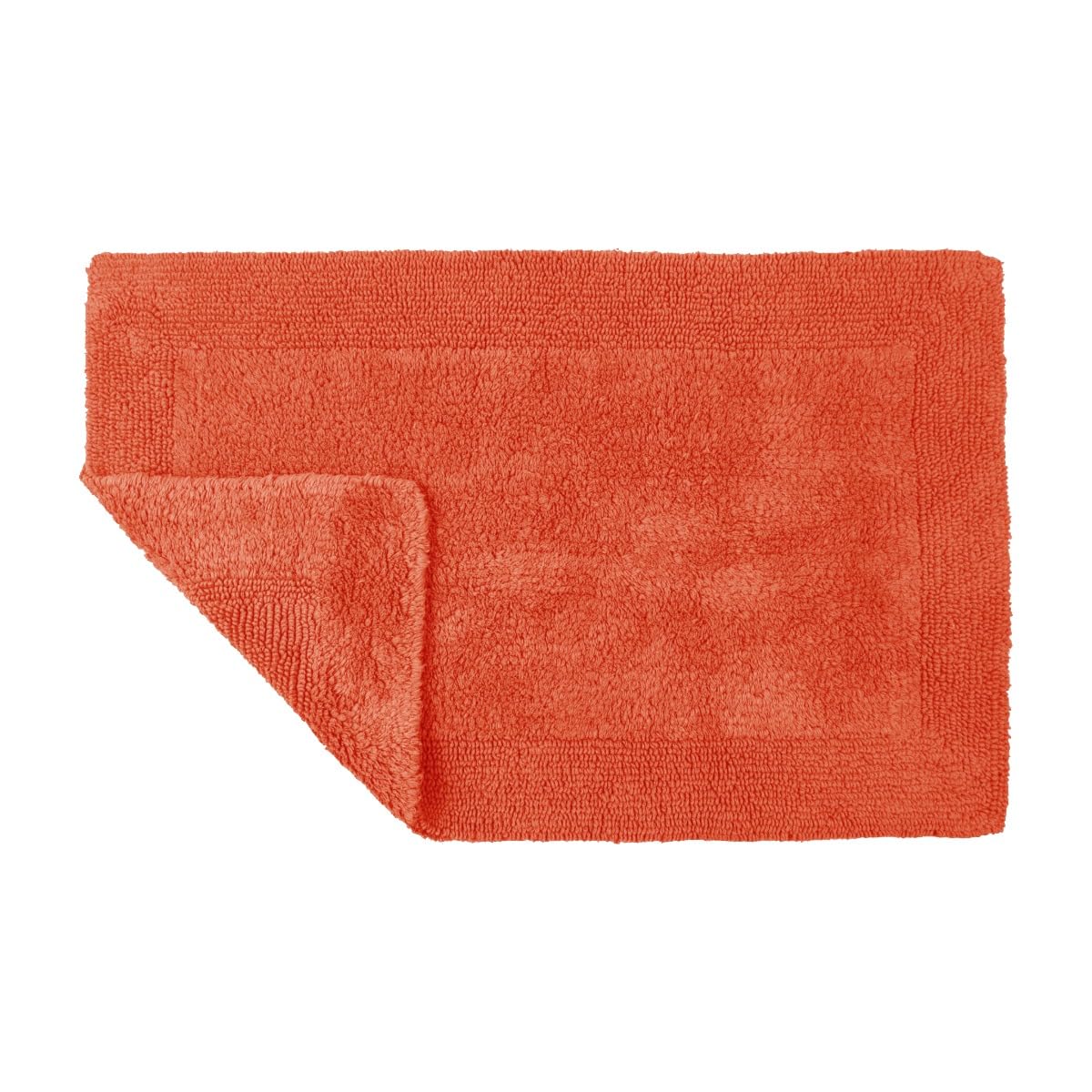 Allure Heavyweight Reversible Bath Mat, 100% Cotton, Super soft, Washable, Large Size 53 x 85cm (Terracotta)