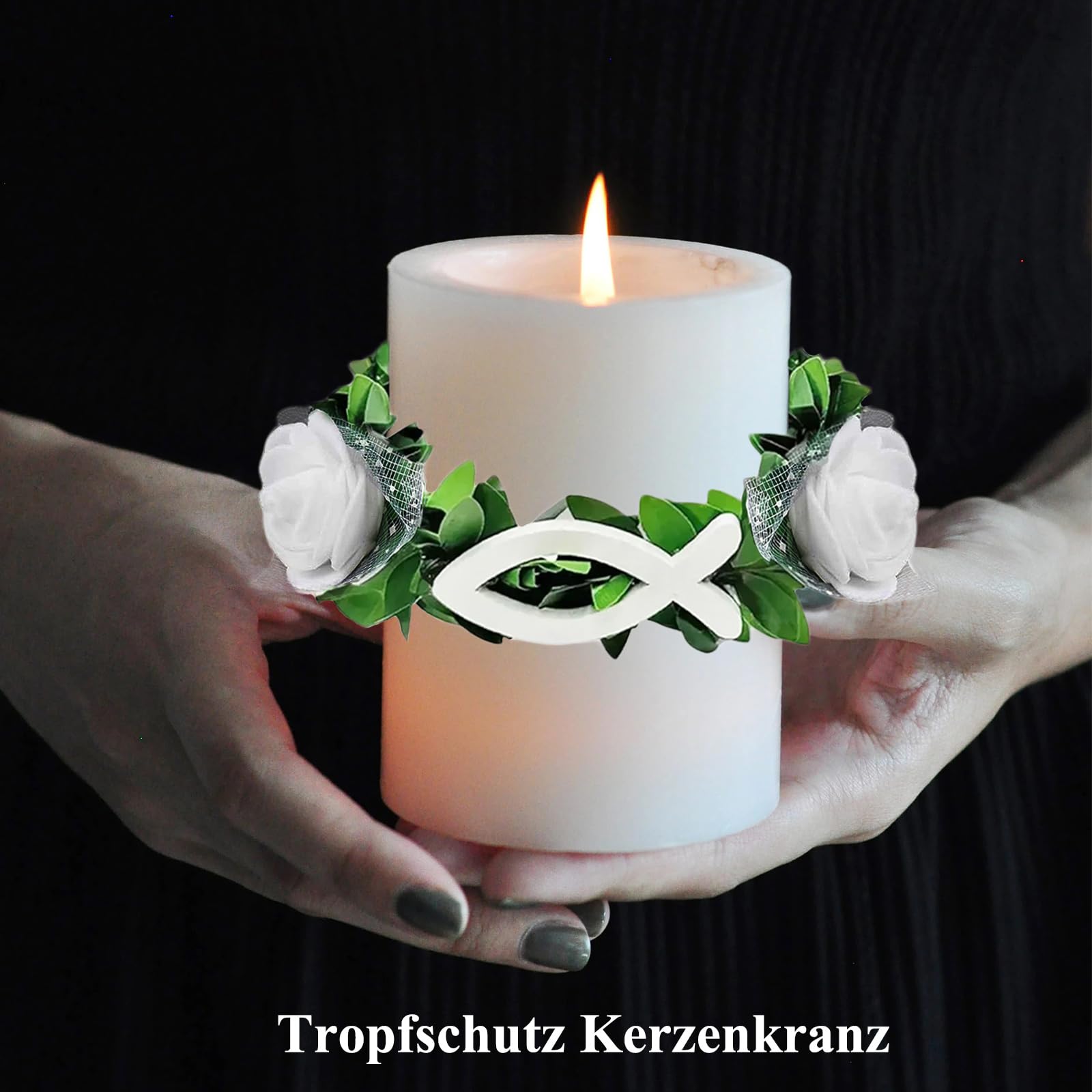 2 Stück Tropfschutz Kommunionkerze 4cm Tropfenfänger Kommunionkerze, Kerzen Tropfschutz Kommunion Deko, Erstkommunion Deko – Tropfenfänger für Kerzen 4-5 cm Taufkerzen Kommunion & Hochzeit Baby
