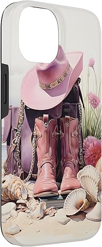 Miniatura 6 de iPhone 11 Pro Max Botas rosas y sombrero de vaquero  Funda floral de vaquera costera
