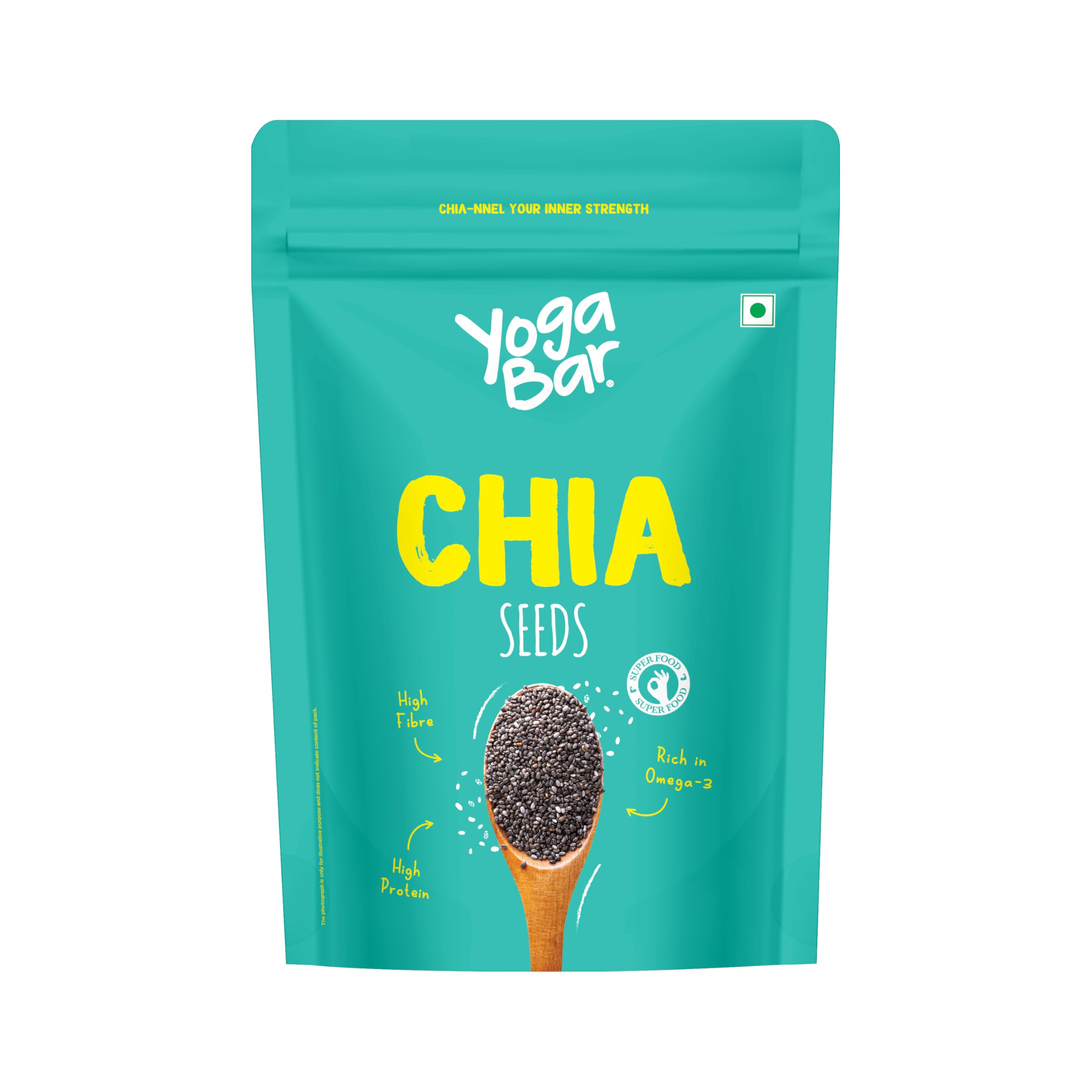 Yogabar Roasted Chia Seeds Grade - Black Calcium, Iron & Zinc - Diet Food Healthy Snacks 250g-image-20