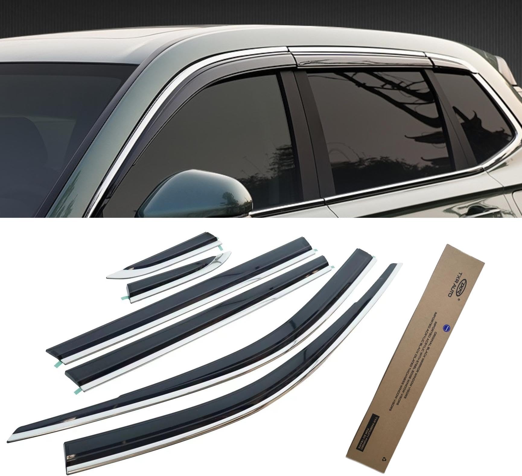 SNOWAMORE Window Visor Deflectors for Honda CRV CRV 2023/2024, Smoke