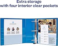 Vista 6 de Avery Carpeta de Vista de Servicio Pesado con 3 Anillas, Anillos EZD de Un Toque de 1", 1 Carpeta Azul Pacífico (79772)